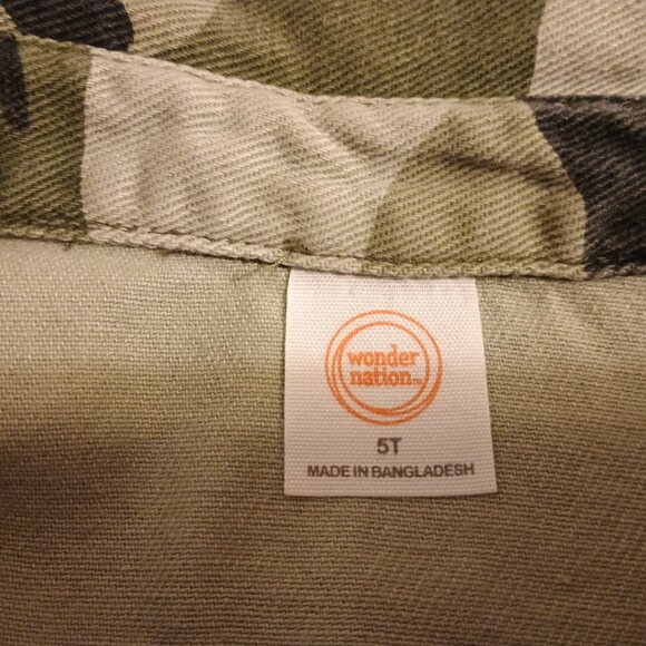 VGUC: Wonder Nation 5T Camouflage Button-Up Jacket - Picture 3 of 4